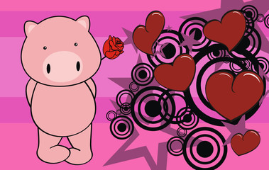 pig baby cute cartoon valentine card