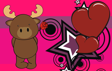 reindeer cartoo baby cute valentine card