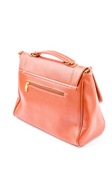 Woman leather bag isolated white background