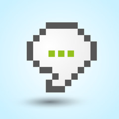 Communication pixel-art speech bubble