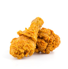 Fried chicken isolated white background