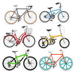 Naklejka premium Bicycle set. Vector Illustration.