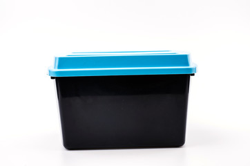 Plastic box isolated white background