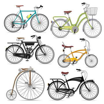 Bicycle set. Vector Illustration.