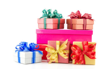 Gift box isolated white background