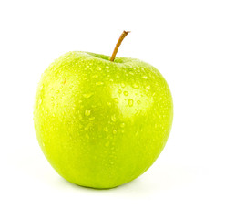 Green apple isolated white background