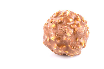 Chocolate ball isolated white background
