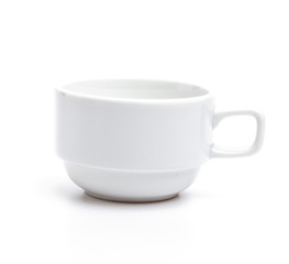 White coffee cup isolated white background