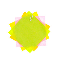 Paper note isolated white background