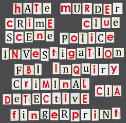 Crime and forensic science theme illustration.