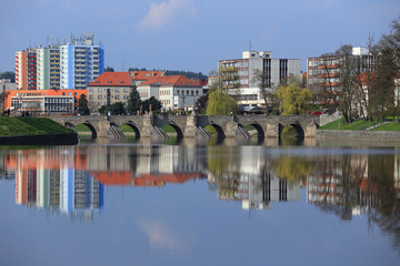 Fototapeta premium Oldest stone bridge in central Europe, Pisek, Czech Republic
