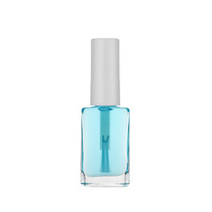 Blue nail polish isolated on white