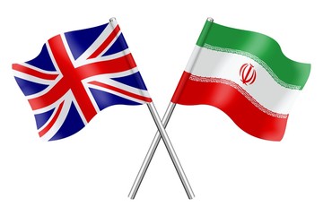 Flags: United Kingdom and Iran