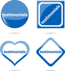 stickers label set business tag with testimonials word