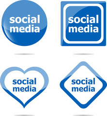 social media word on icon set (web button)
