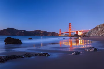 Rolgordijnen Golden Gate Bridge © sborisov