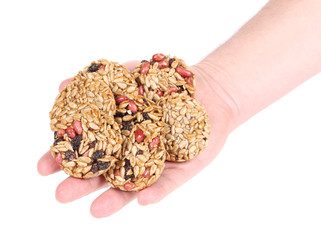 Kozinaki in human hand.