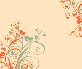 Floral abstract background with branch. Vector illustration.