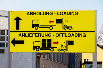 Schild Abholung und Anlieferung