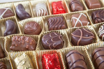 box of various chocolate candies
