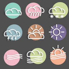Vector set of colored weather Icons