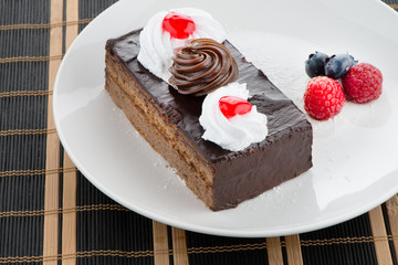 Piece of chocolate cake