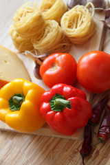 Red and yellow peppers