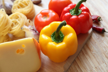 Red and yellow peppers