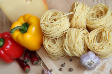 spaghetti and vegetables