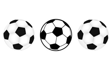 Fototapeta na wymiar three footballs
