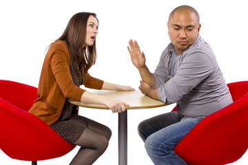rude interracial couple on a bad date