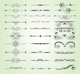 Set of decorative calligraphic elements for editable and design