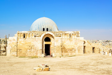 The Entrance hall of Amman Citadel in Amman, Jordan.