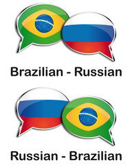 Fototapeta premium Brazilian - Russian translator clouds