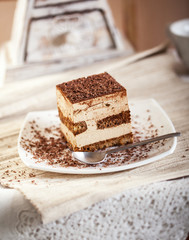 Tiramisu dessert cake.