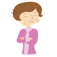 ふくれっ面の女性