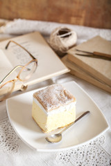 Cream pie on grandmothers table