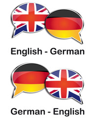English - German translator clouds