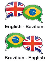 English - Brazilian translator clouds