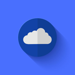 Vector modern flat blue circle icon.