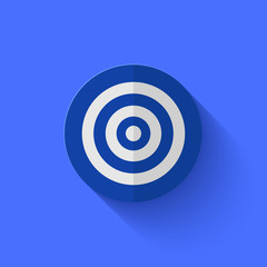 Vector modern flat blue circle icon.