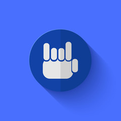 Vector modern flat blue circle icon.