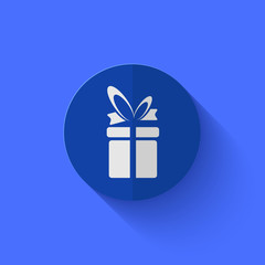 Vector modern flat blue circle icon.