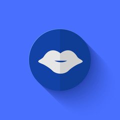 Vector modern flat blue circle icon.