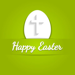 Happy Easter eggs card with cross symbol.