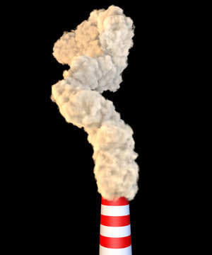 Ciminiera con fumo, inquinamento