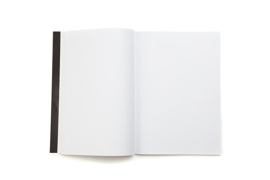 Blank white page magazine isolated on white background