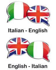 Italian - English translator clouds