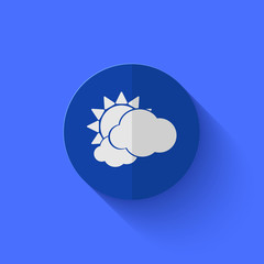 Vector modern flat blue circle icon.