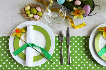 Beautiful holiday Easter table setting